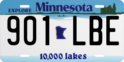 MN license plate 901LBE