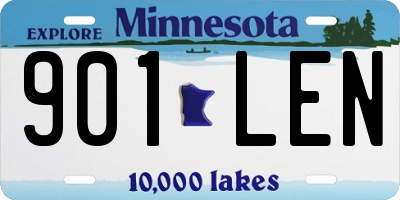 MN license plate 901LEN