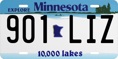 MN license plate 901LIZ