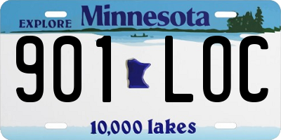 MN license plate 901LOC