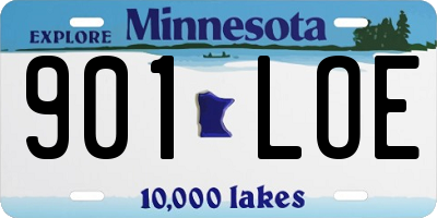 MN license plate 901LOE