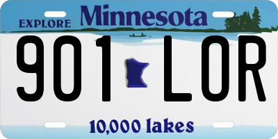 MN license plate 901LOR