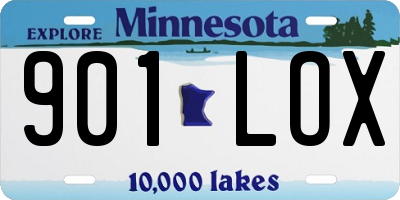 MN license plate 901LOX