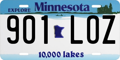 MN license plate 901LOZ