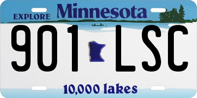 MN license plate 901LSC