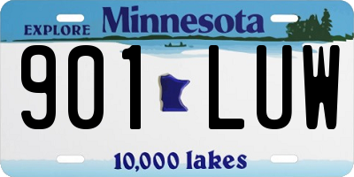 MN license plate 901LUW