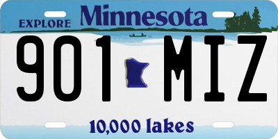 MN license plate 901MIZ
