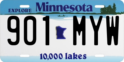 MN license plate 901MYW