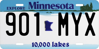 MN license plate 901MYX