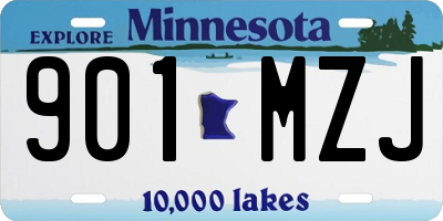 MN license plate 901MZJ