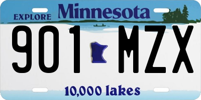 MN license plate 901MZX
