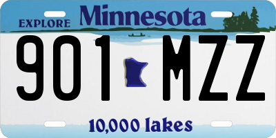 MN license plate 901MZZ