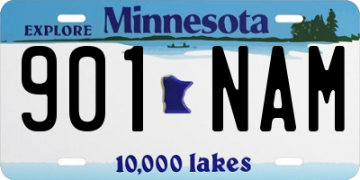 MN license plate 901NAM