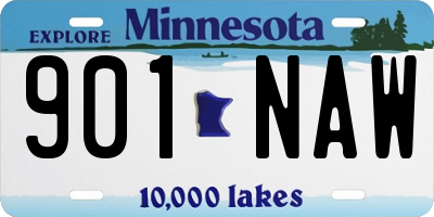 MN license plate 901NAW