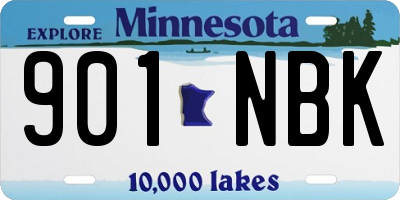 MN license plate 901NBK