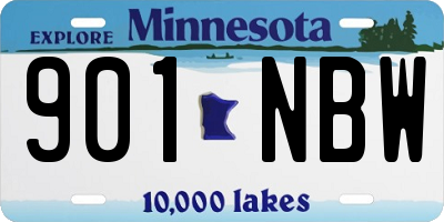 MN license plate 901NBW