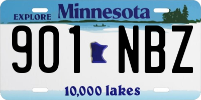 MN license plate 901NBZ