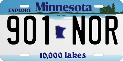 MN license plate 901NOR