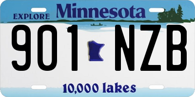 MN license plate 901NZB