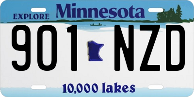 MN license plate 901NZD