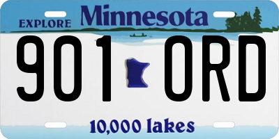 MN license plate 901ORD