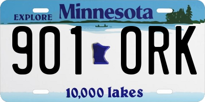 MN license plate 901ORK