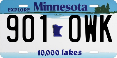 MN license plate 901OWK
