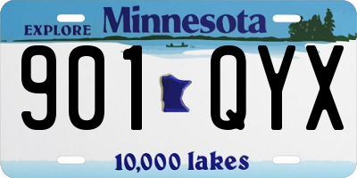 MN license plate 901QYX