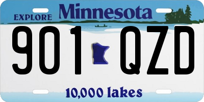 MN license plate 901QZD
