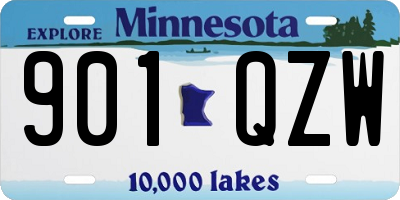 MN license plate 901QZW