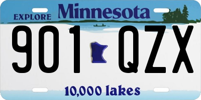 MN license plate 901QZX