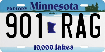 MN license plate 901RAG