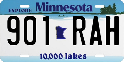 MN license plate 901RAH