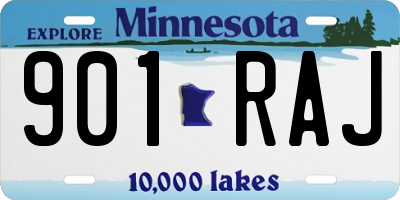 MN license plate 901RAJ