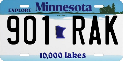 MN license plate 901RAK