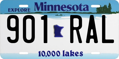 MN license plate 901RAL