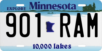MN license plate 901RAM