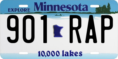 MN license plate 901RAP