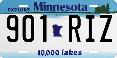 MN license plate 901RIZ