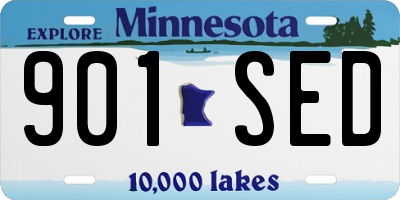 MN license plate 901SED