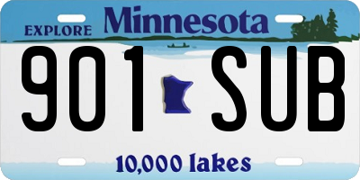 MN license plate 901SUB