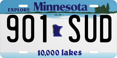 MN license plate 901SUD