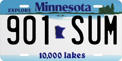 MN license plate 901SUM