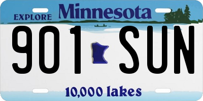 MN license plate 901SUN