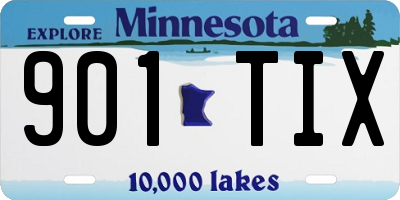 MN license plate 901TIX