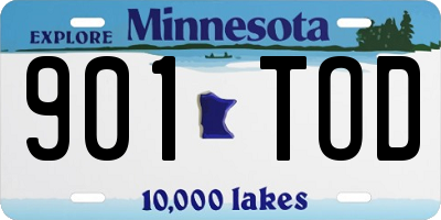 MN license plate 901TOD