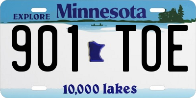 MN license plate 901TOE
