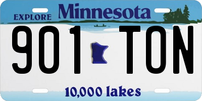 MN license plate 901TON