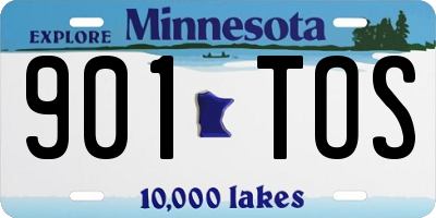 MN license plate 901TOS