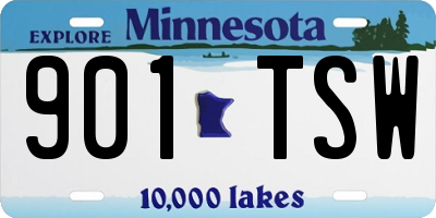 MN license plate 901TSW